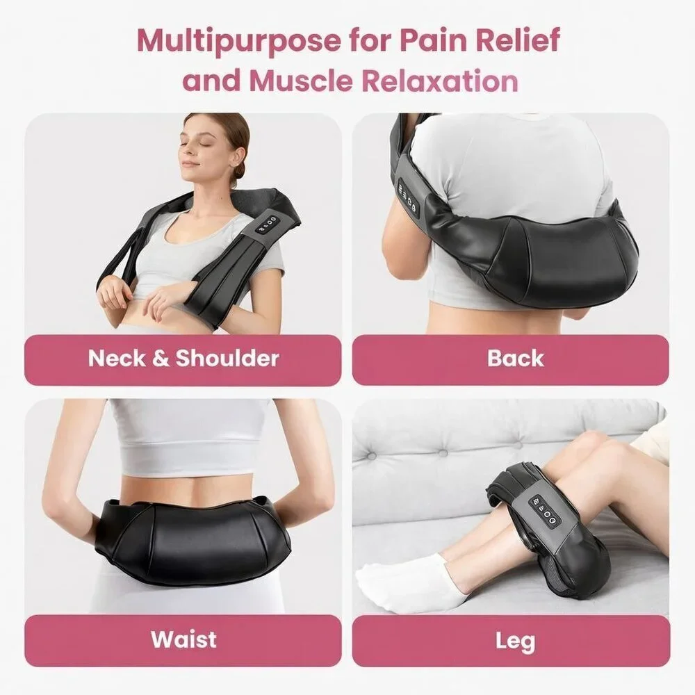 Shiatsu Neck & Back Massager w/ Heat, Deep Tissue 3D Kneading Pain Relief